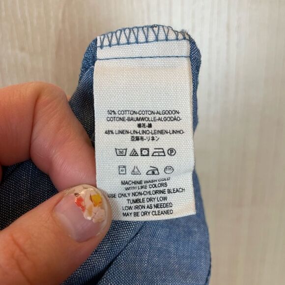 Free People Off the Shoulder Top in Chambray, size S - EUC - Picture 7 of 11